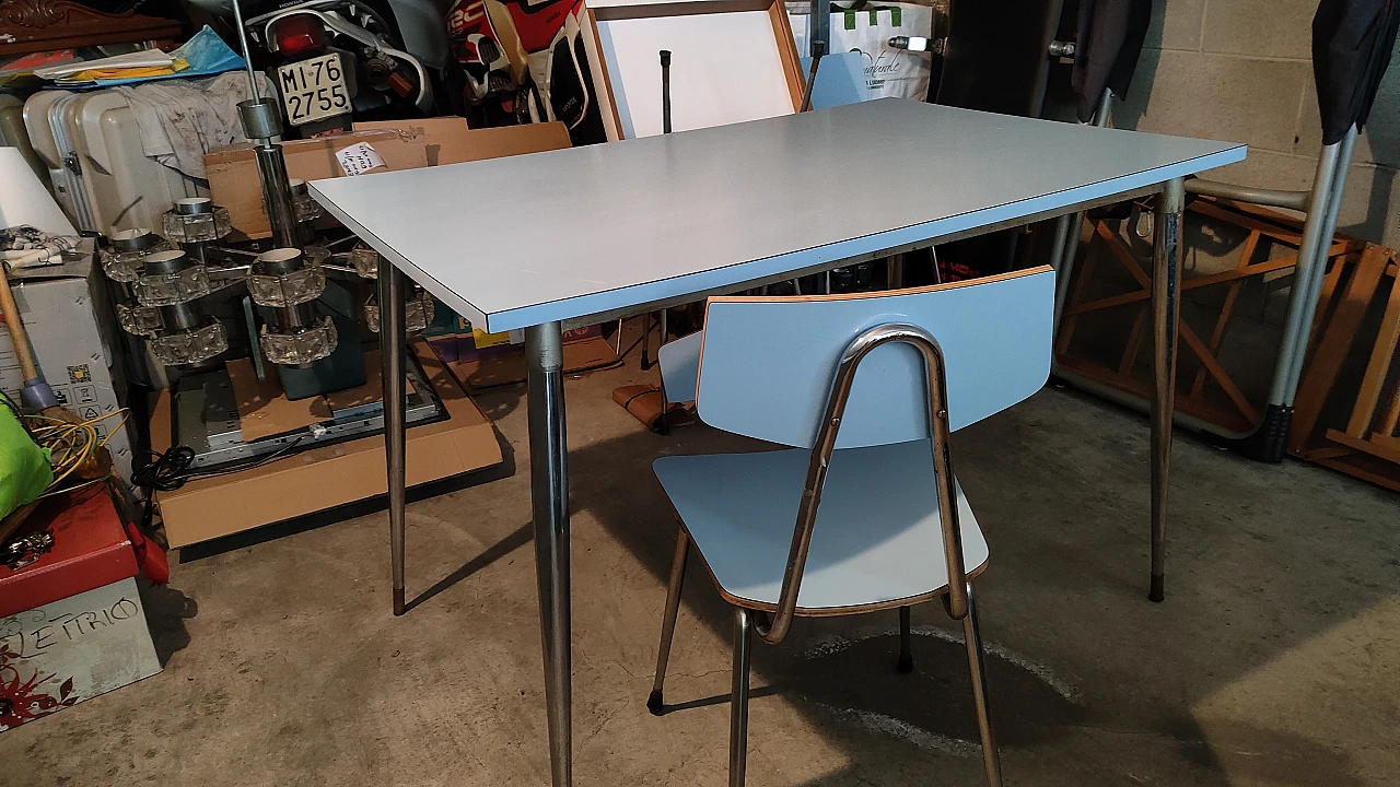 Tavolo in metallo e formica, anni '70 2
