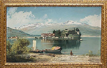 Clark Van Clemenson, Veduta dell'Isola bella, olio su tela
