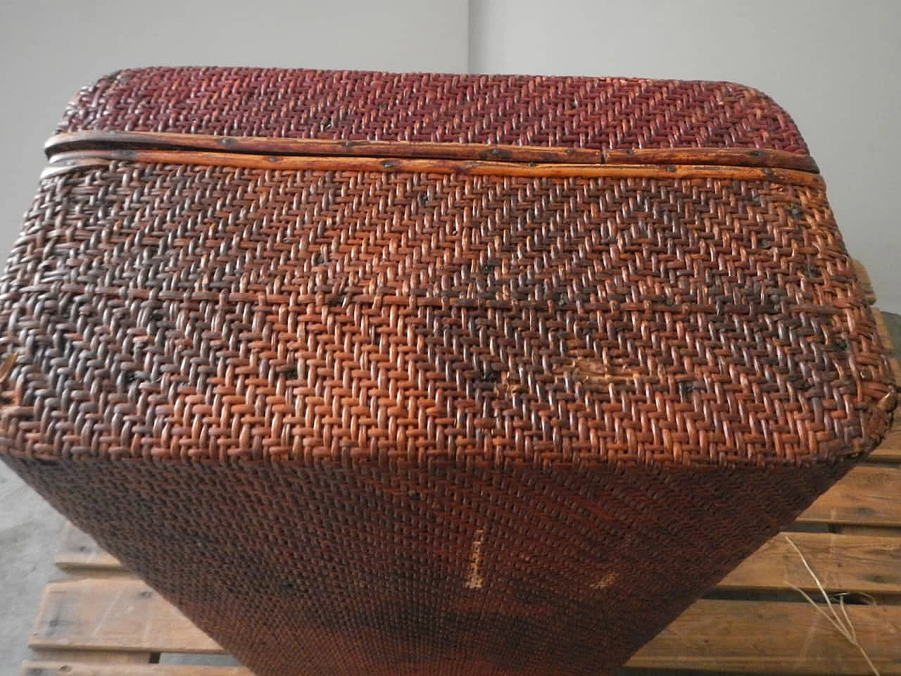 Baule in legno e vimini, anni '40 8