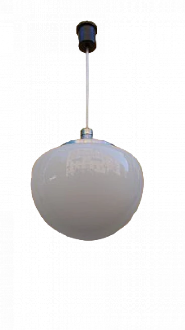 Lampadario in alluminio e vetro di Oscar Torlasco per Lumi, anni '60