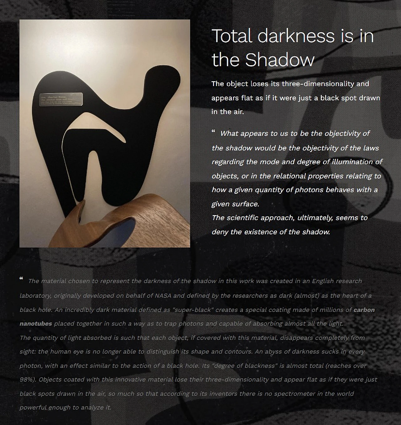 Mrs. Charles Eames, The shadow does not bend, walnut plywood sculpture 55