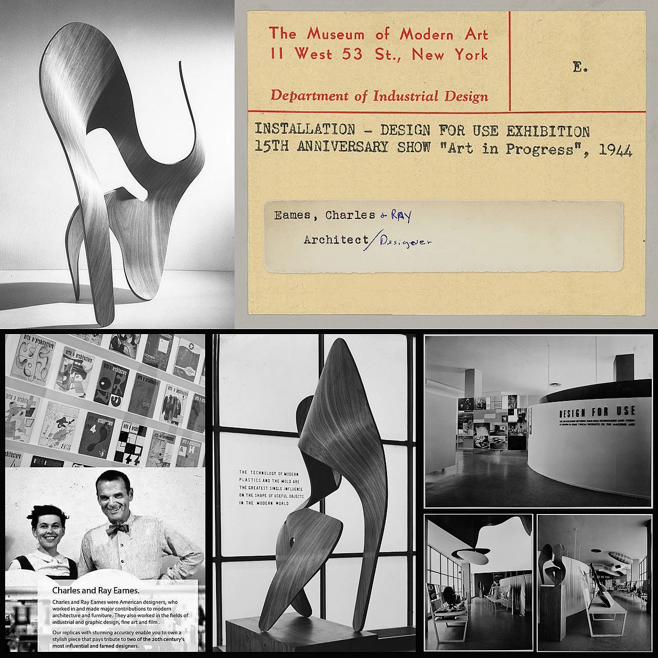 Mrs. Charles Eames, The shadow does not bend, walnut plywood sculpture 59