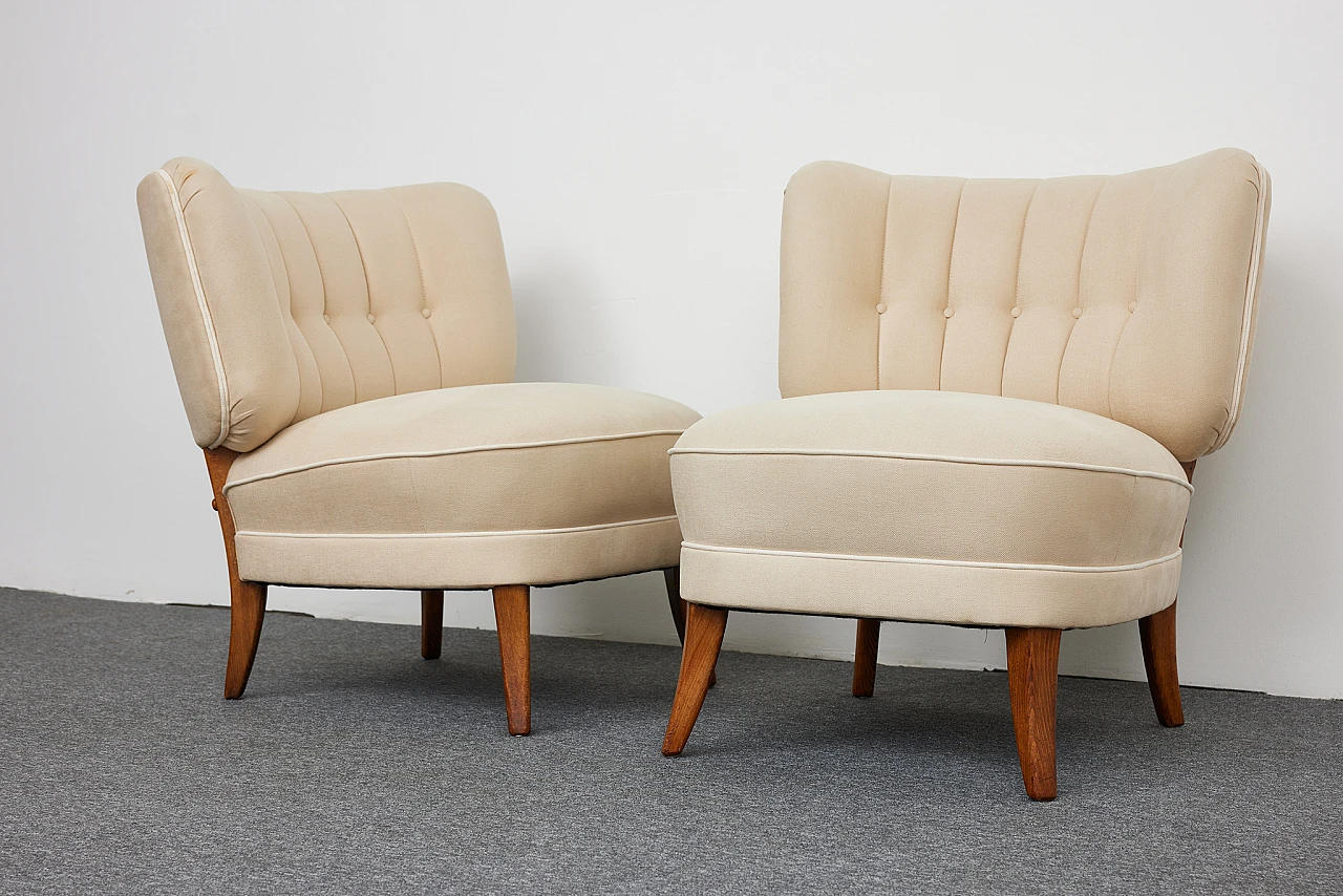 Pair of armchairs by Otto Schulz for Jio Möbler, 1940s 1