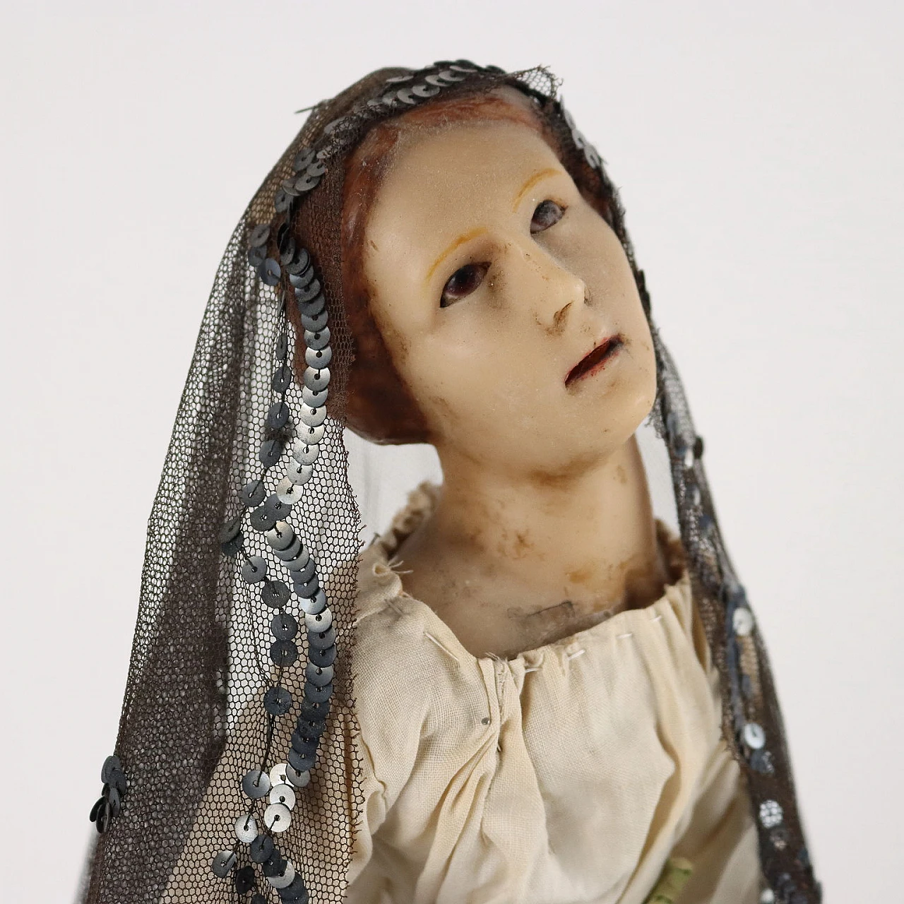 Female figure, wax and fabric sculpture, early 20th century 3