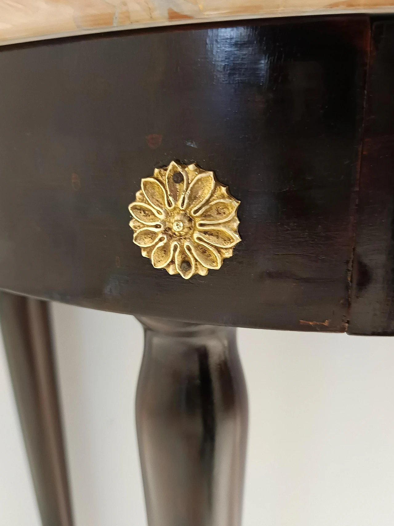 Ebonized beech onsole with marble top attributed to P. Buffa, 1940s 12