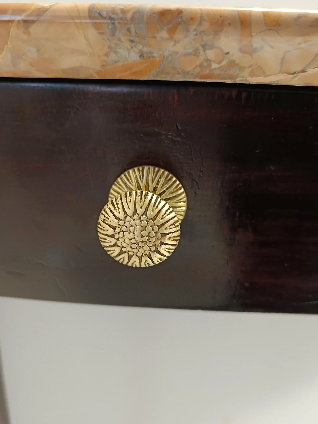 Ebonized beech onsole with marble top attributed to P. Buffa, 1940s 13