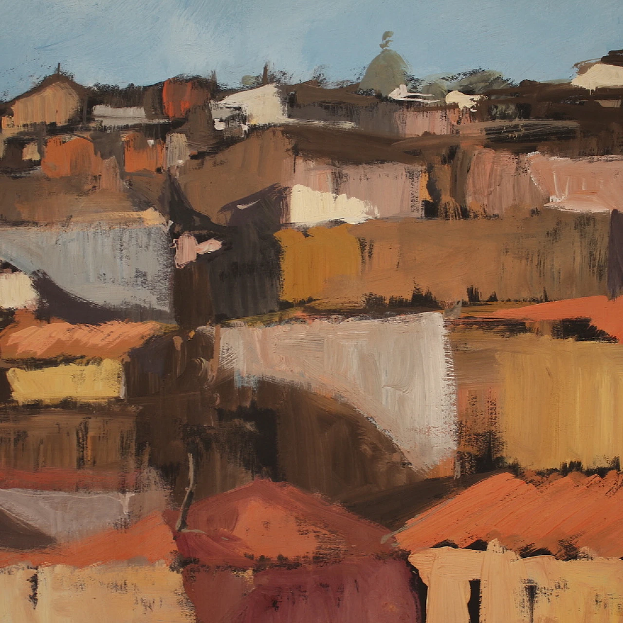 View of Rome, acrylic on cardboard, 1960s 7