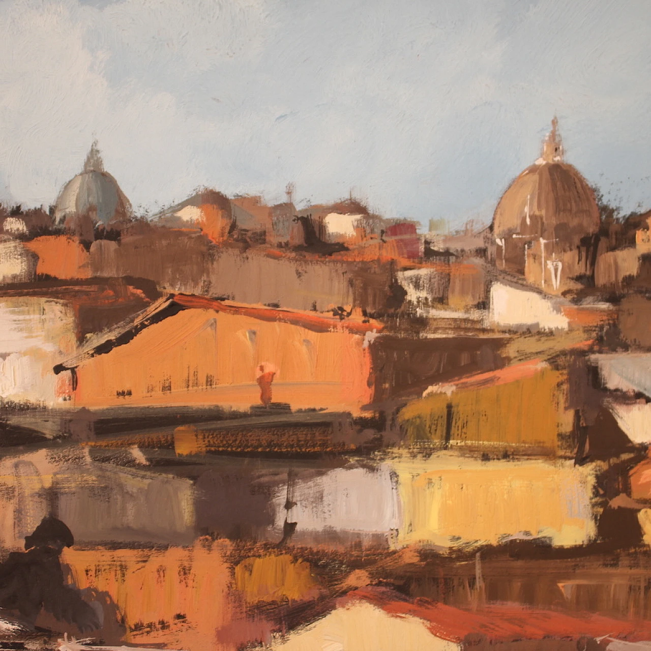 View of Rome, acrylic on cardboard, 1960s 10
