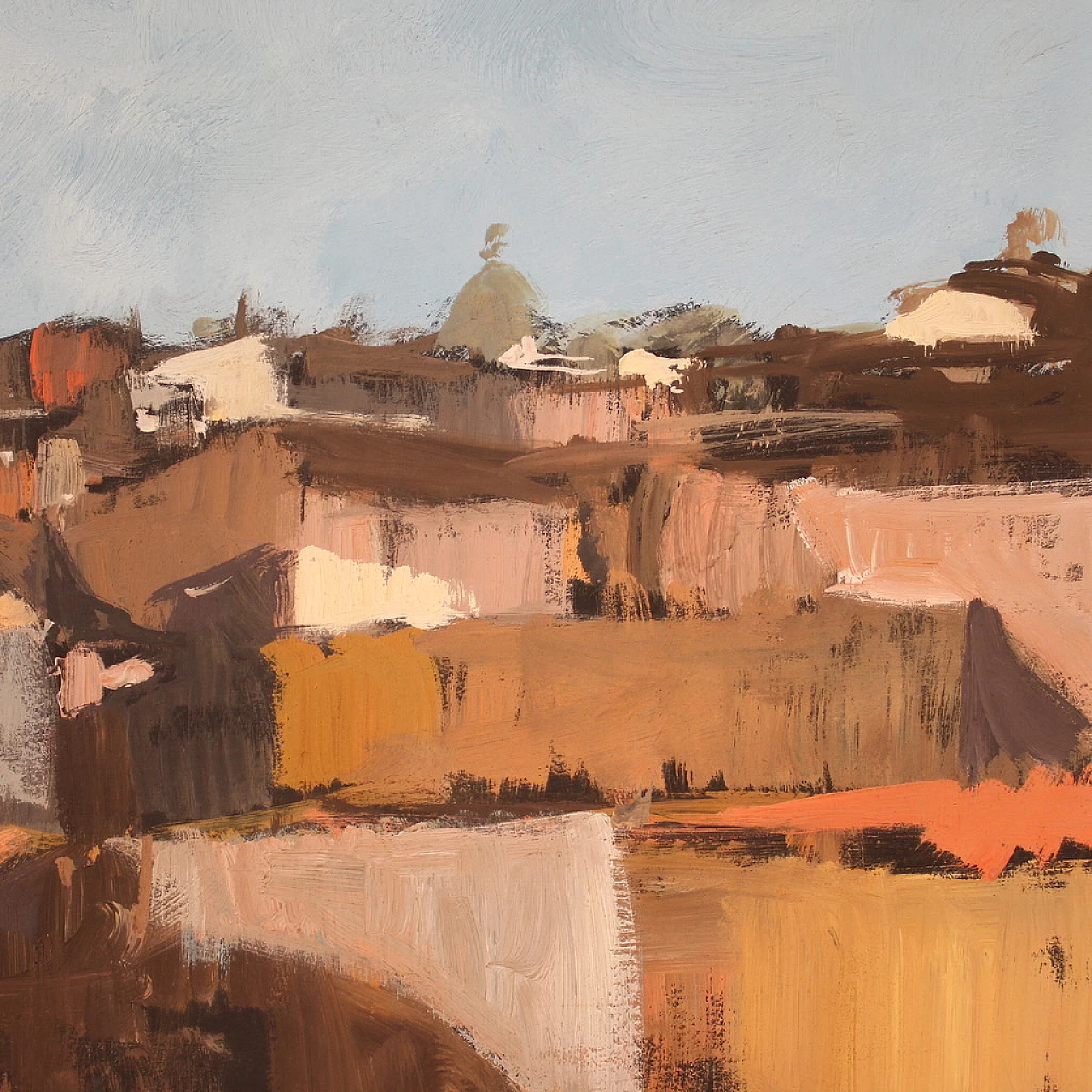 View of Rome, acrylic on cardboard, 1960s 11