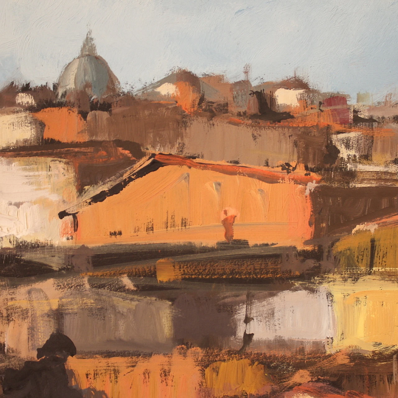 View of Rome, acrylic on cardboard, 1960s 12