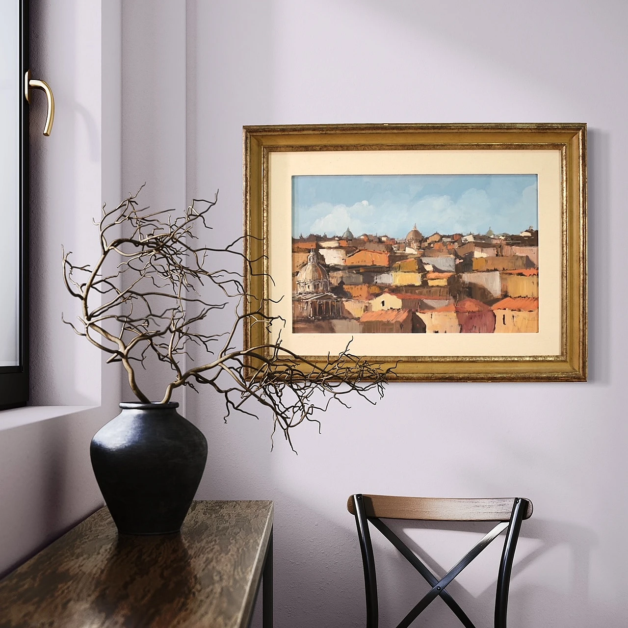 View of Rome, acrylic on cardboard, 1960s 14