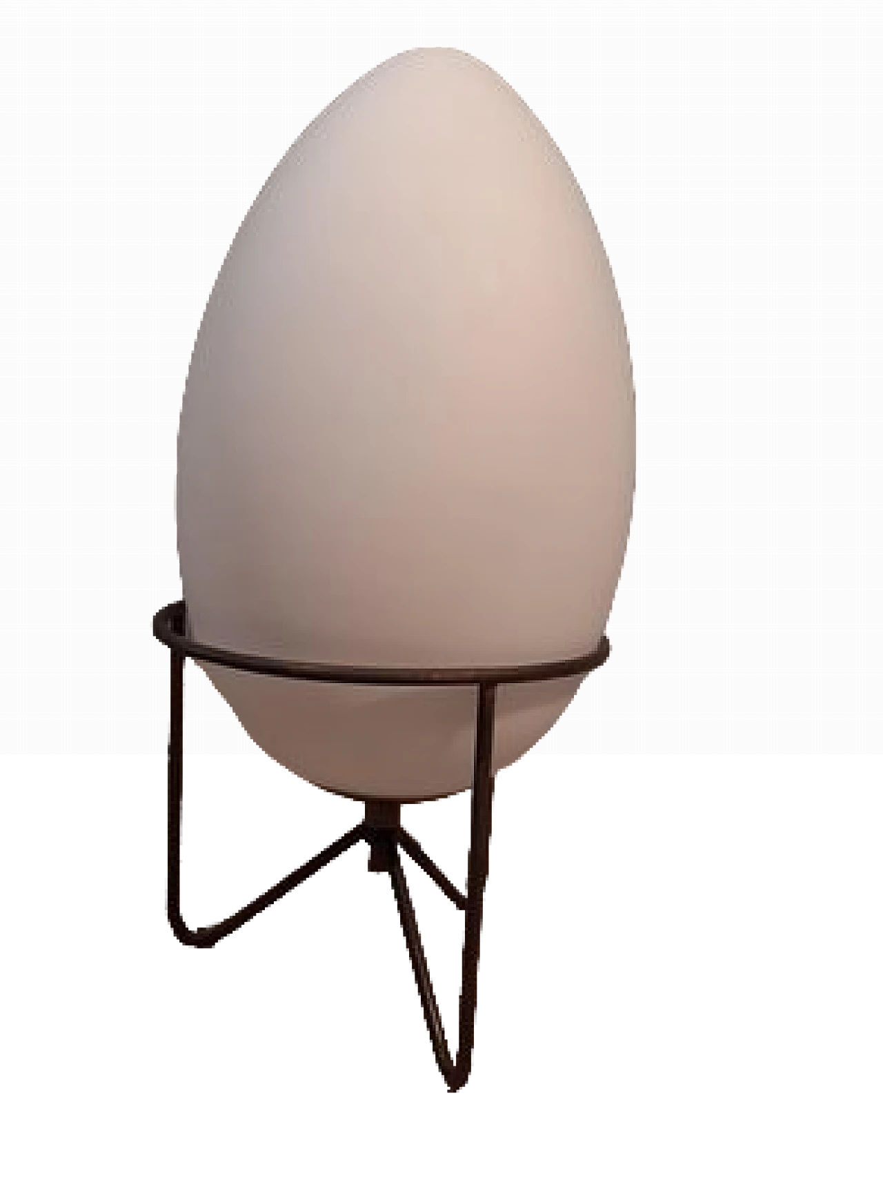 Egg-shaped table lamp in iron & glass in the style of Stilnovo, 1990s 9
