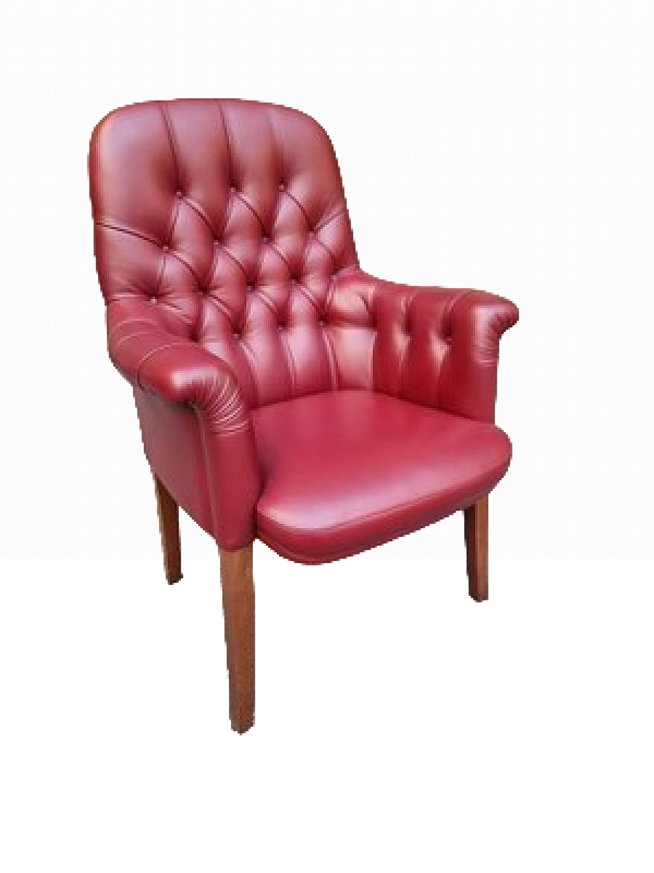 Poltrona Oxford Visitor in pelle bordeaux di Poltrona Frau, anni '80 12