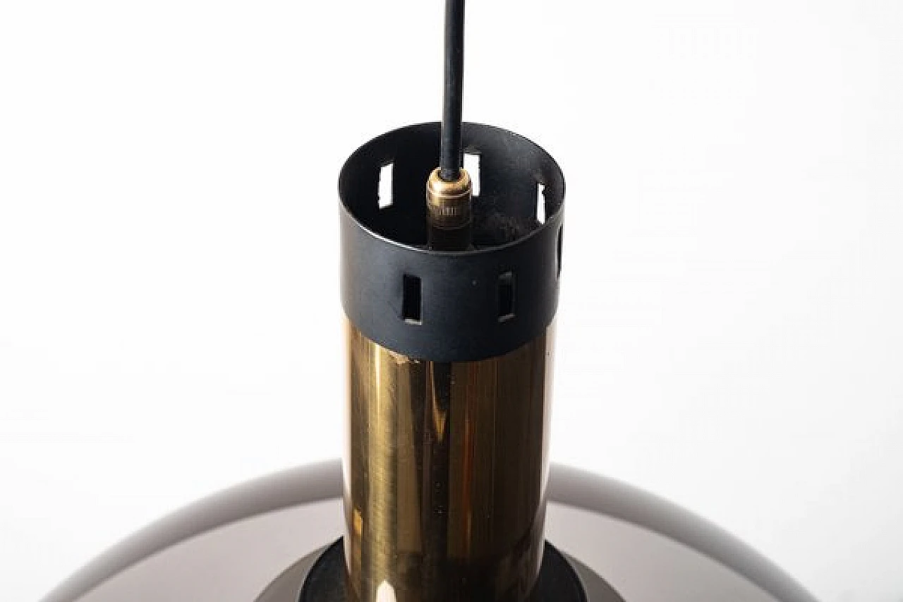 Metal, glass and methacrylate up-and-down chandelier, 1950s 1