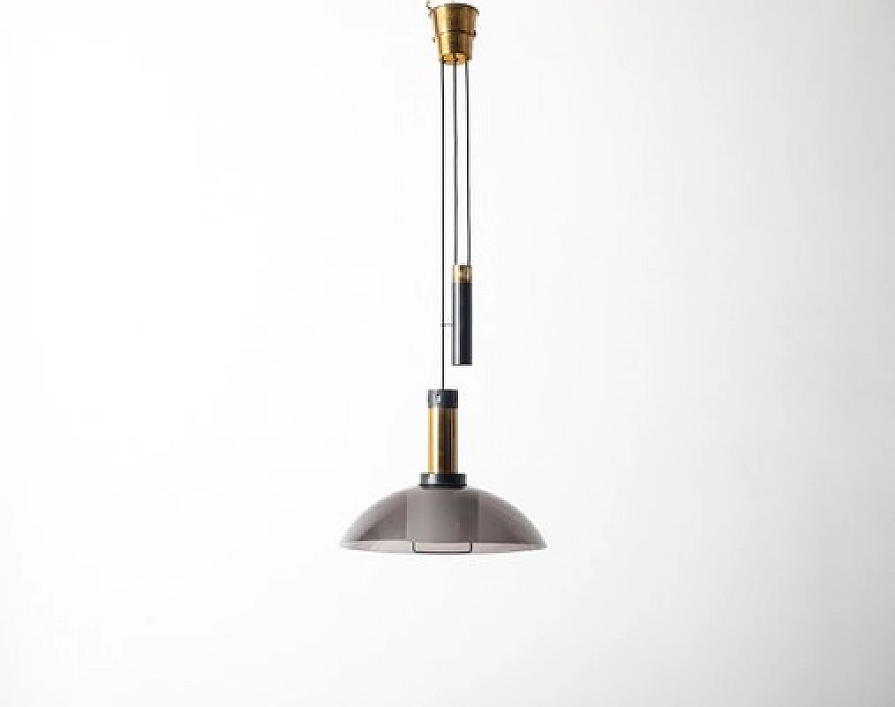 Metal, glass and methacrylate up-and-down chandelier, 1950s 2