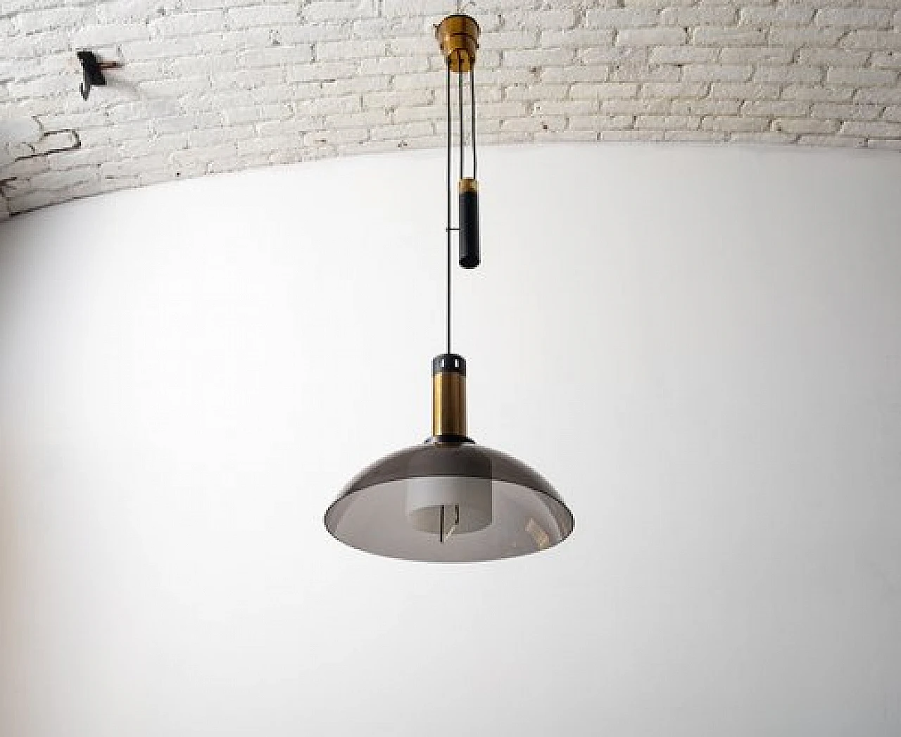 Metal, glass and methacrylate up-and-down chandelier, 1950s 9