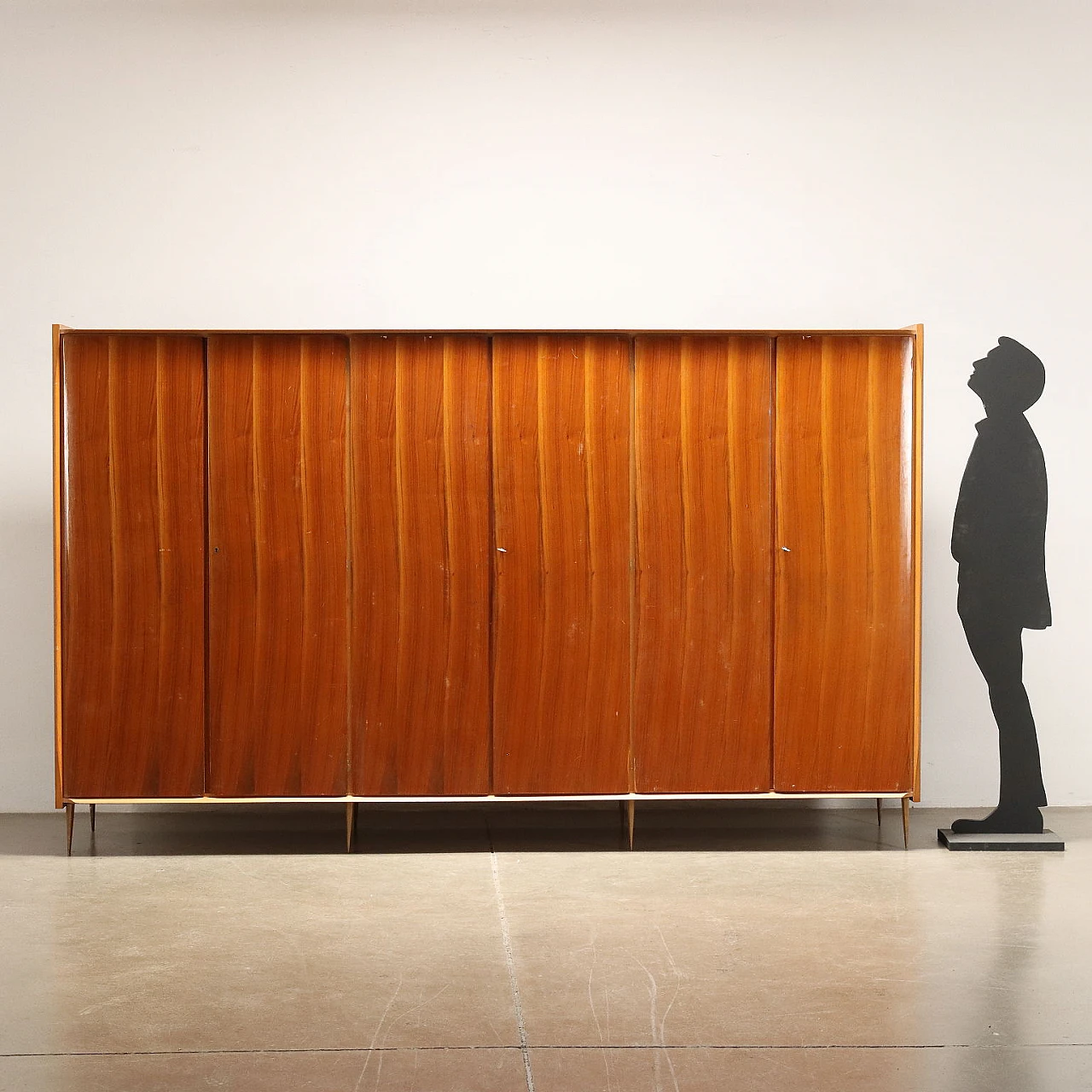 Mahogany veneered wooden wardrobe, 1960s 2