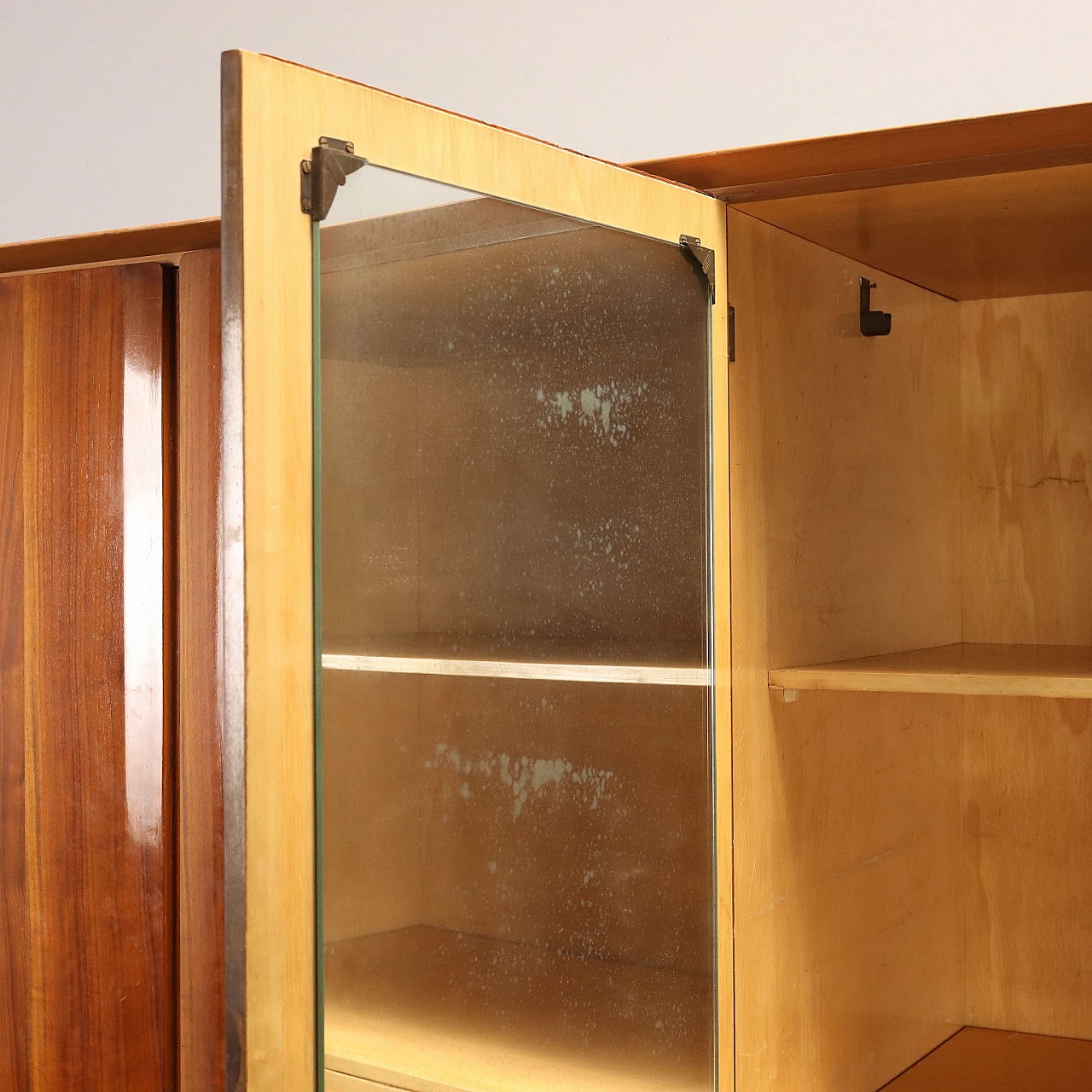 Mahogany veneered wooden wardrobe, 1960s 9