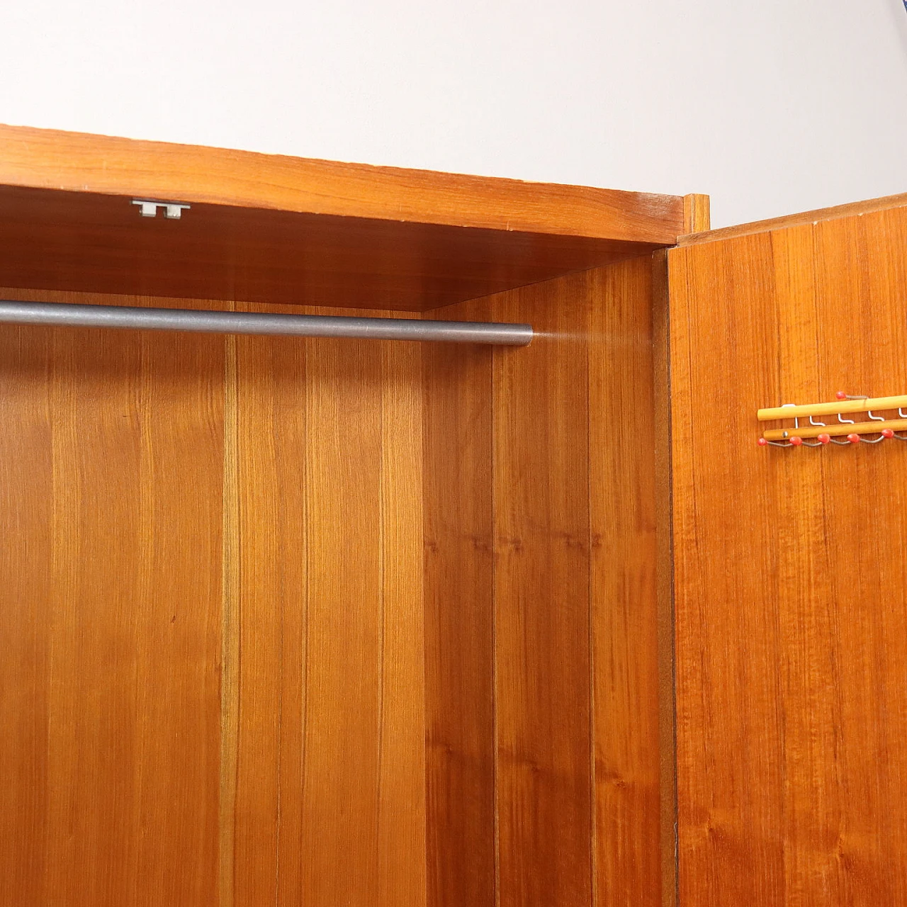 Two-door teak and mahogany wardrobe with metal legs, 1960s 5