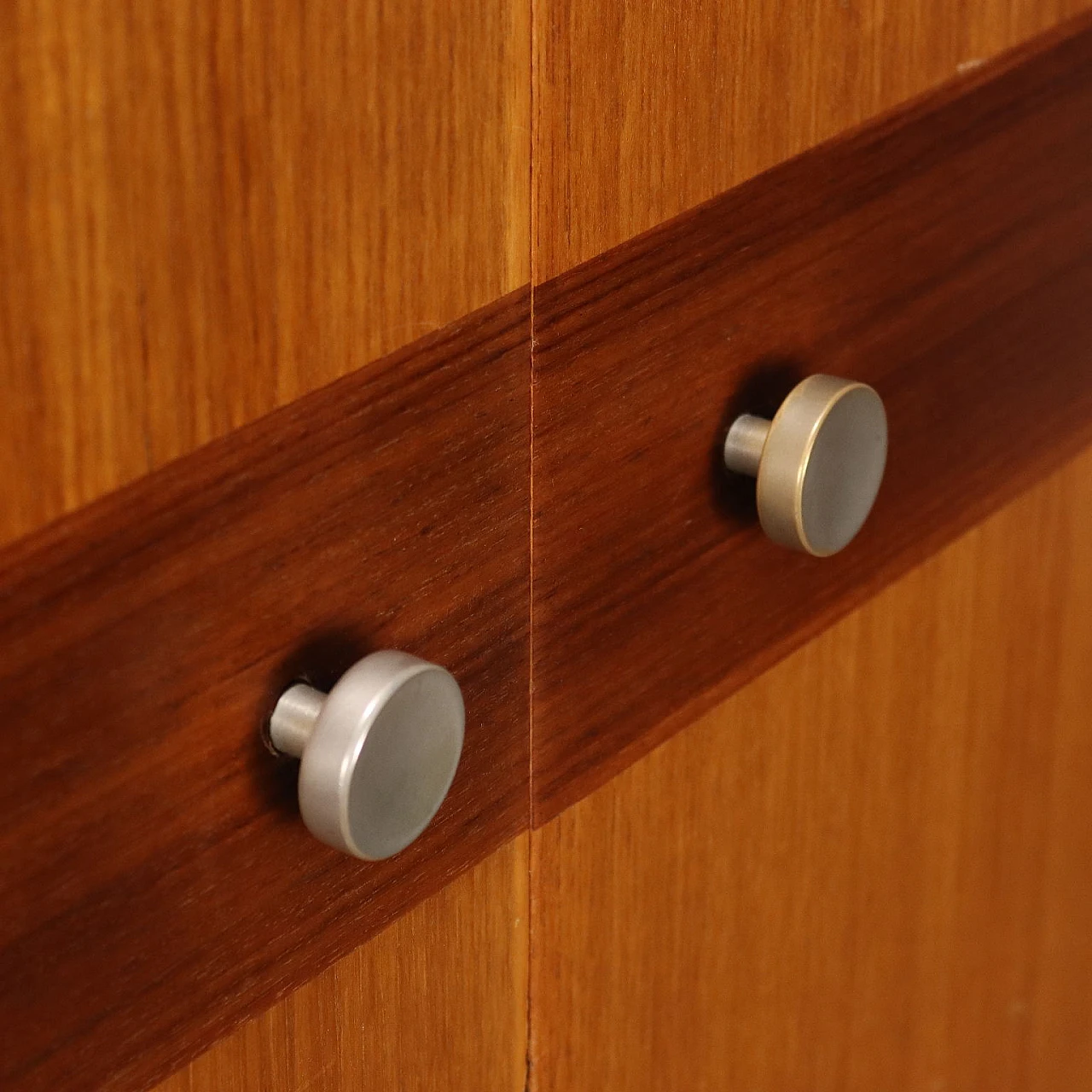 Two-door teak and mahogany wardrobe with metal legs, 1960s 6