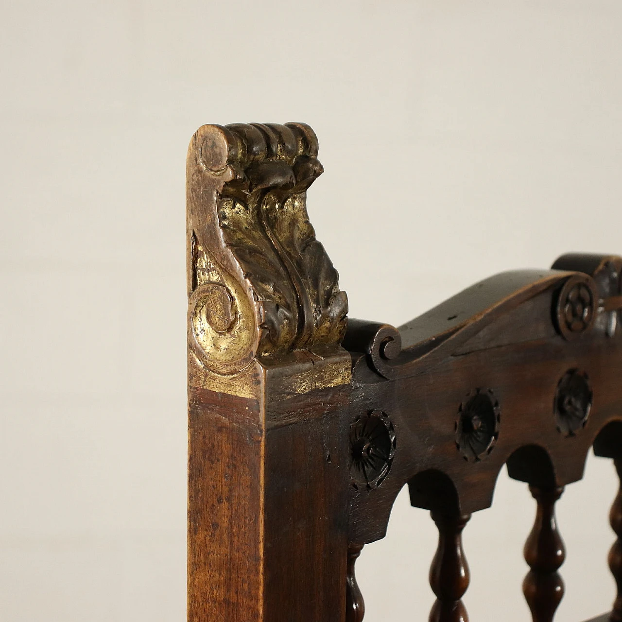 Group of 4 walnut neo-renaissance chairs and armchair, 19th century 6