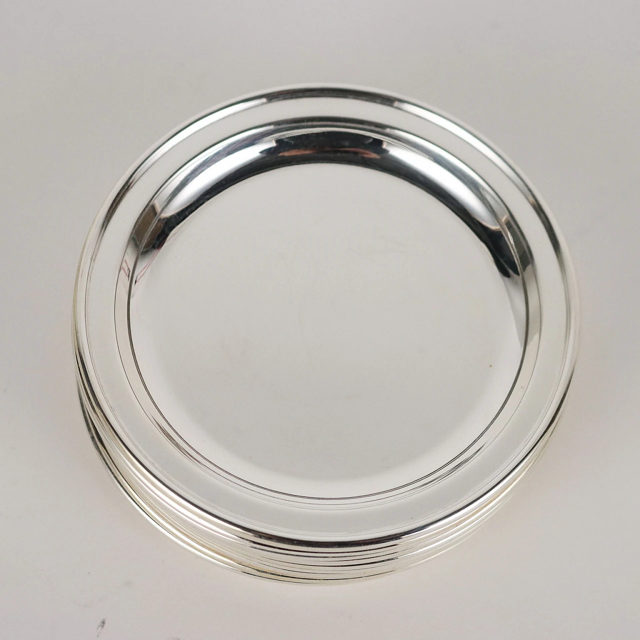 12 Piattini sottobicchiere in argento di Manifattura Mugnai Firenze, anni '70 3