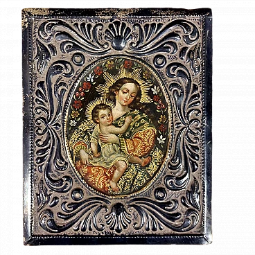 Madonna con Bambino, dipinto su argento, seconda metà del '700
