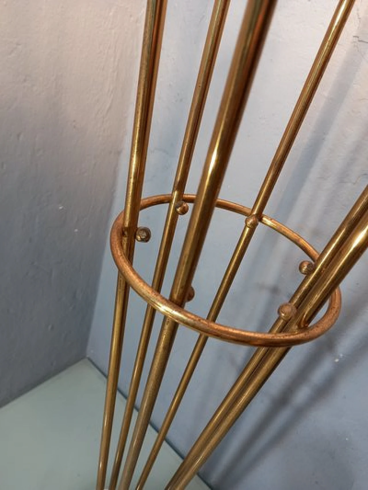 Lampada da terra Alberello in ferro, ottone e marmo di Stilnovo, anni '50 8