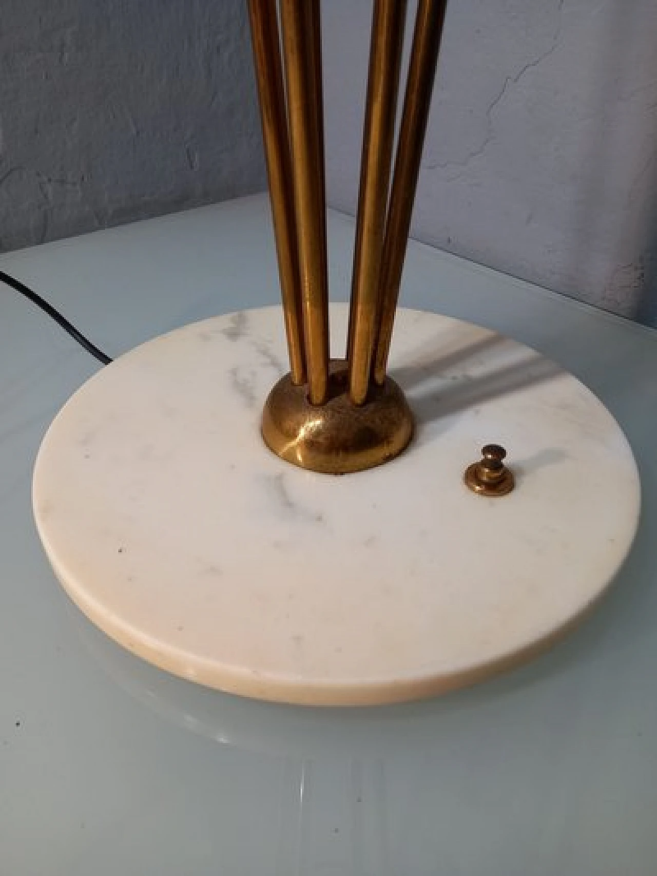 Lampada da terra Alberello in ferro, ottone e marmo di Stilnovo, anni '50 11