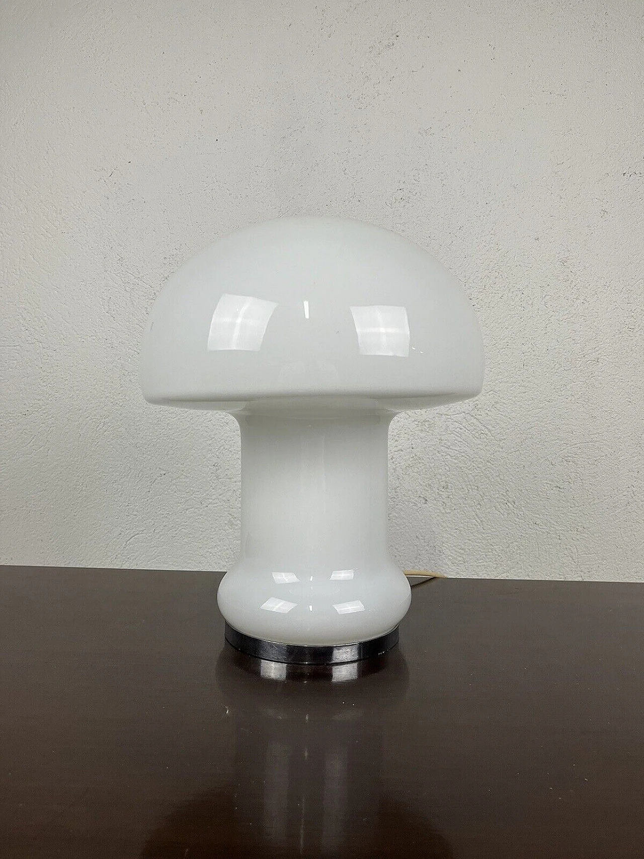 Lampada da tavolo Space Age a fungo in vetro e metallo, anni '70 3