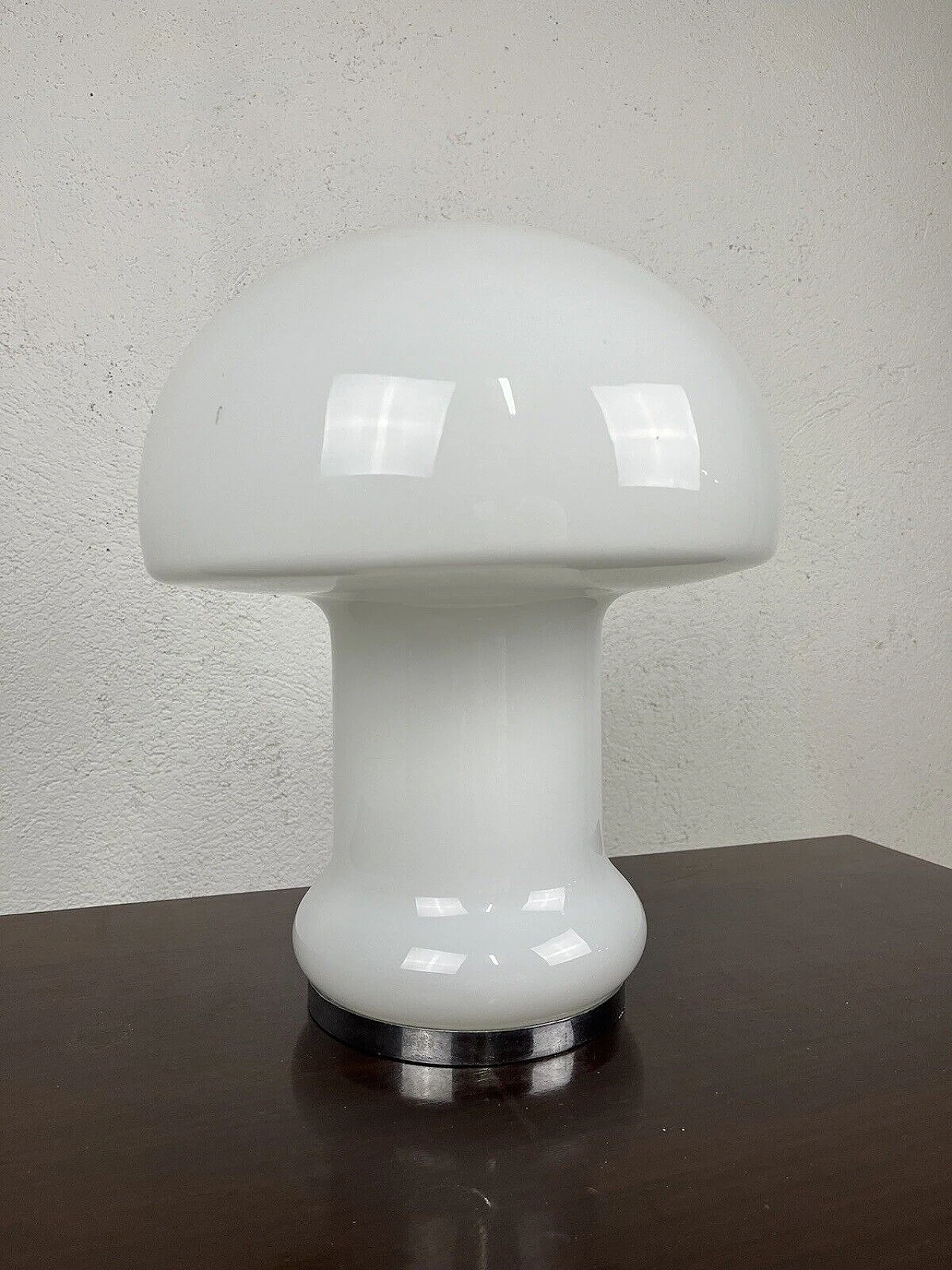 Lampada da tavolo Space Age a fungo in vetro e metallo, anni '70 5