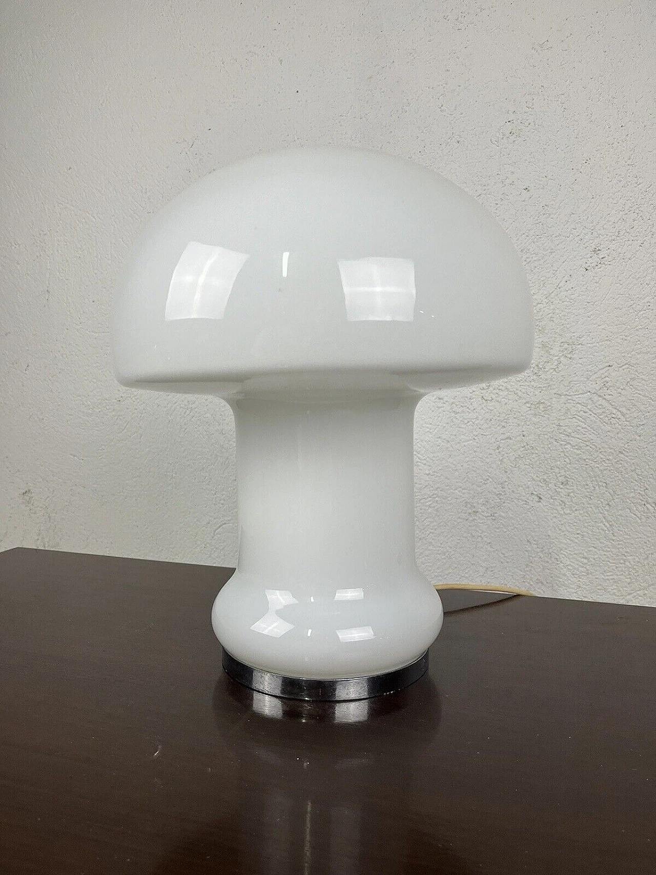 Lampada da tavolo Space Age a fungo in vetro e metallo, anni '70 7