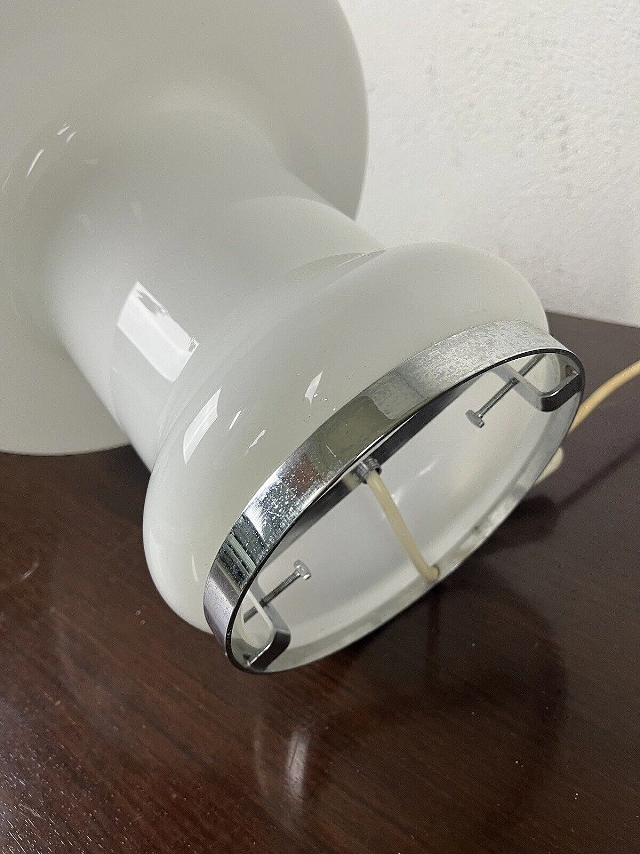Lampada da tavolo Space Age a fungo in vetro e metallo, anni '70 8