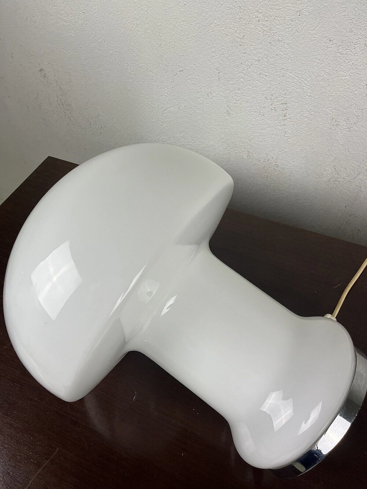 Lampada da tavolo Space Age a fungo in vetro e metallo, anni '70 9