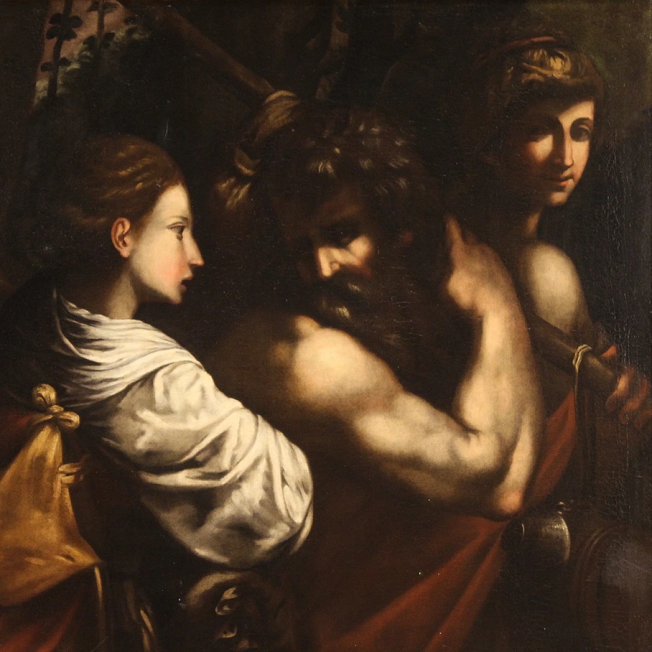 Lot e le figlie fuggono da Sodoma, olio su tela, '600 3