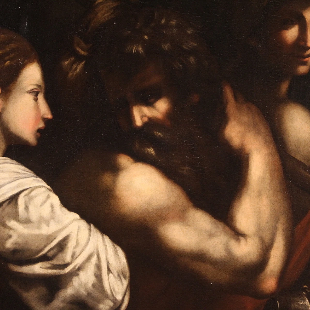 Lot e le figlie fuggono da Sodoma, olio su tela, '600 9