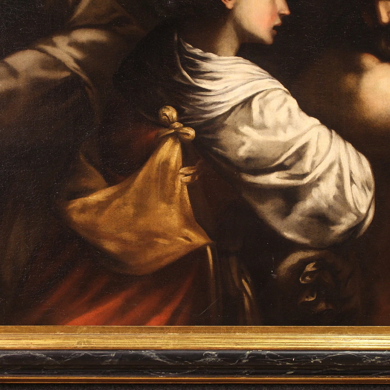 Lot e le figlie fuggono da Sodoma, olio su tela, '600 12