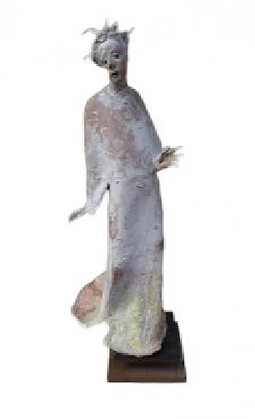 M. Zurla Crema, scultura figurativa in terracotta policroma, anni '70