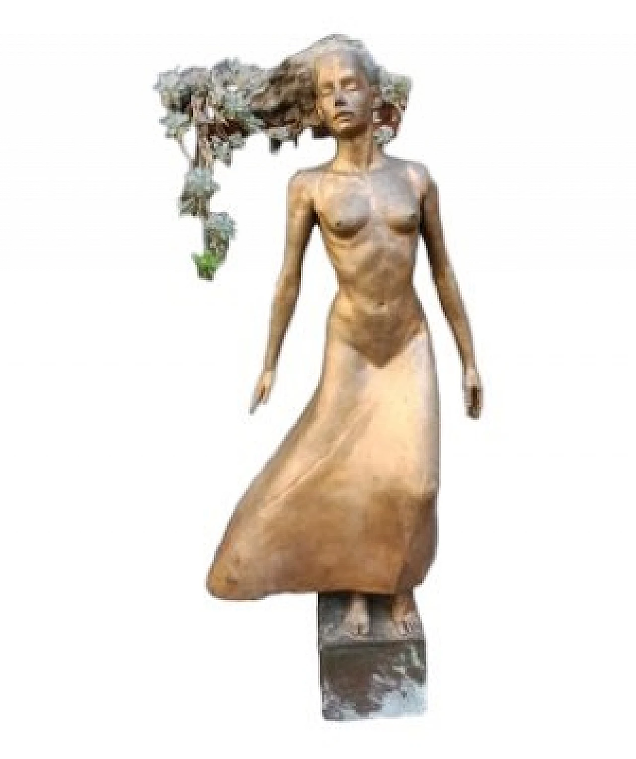 M. Ventura, Donna con i capelli al vento, scultura in bronzo, anni '80 22