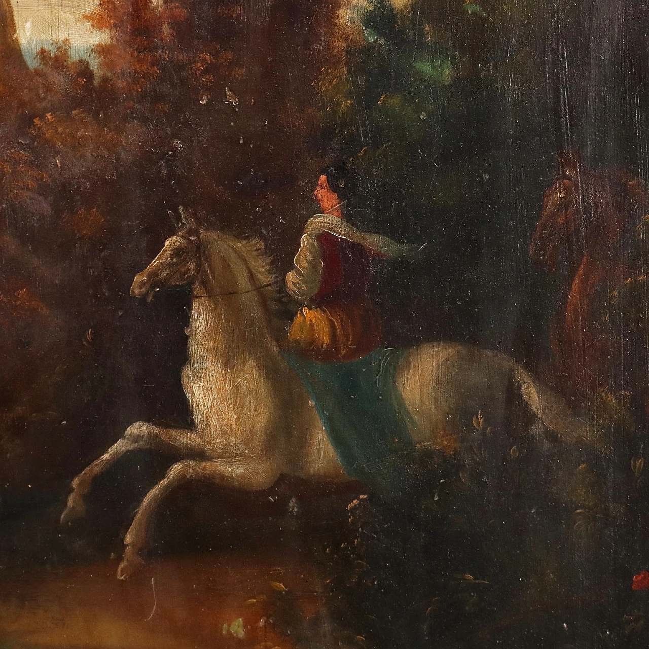 Landscape with figures, oil on hardboard, 1930s 3