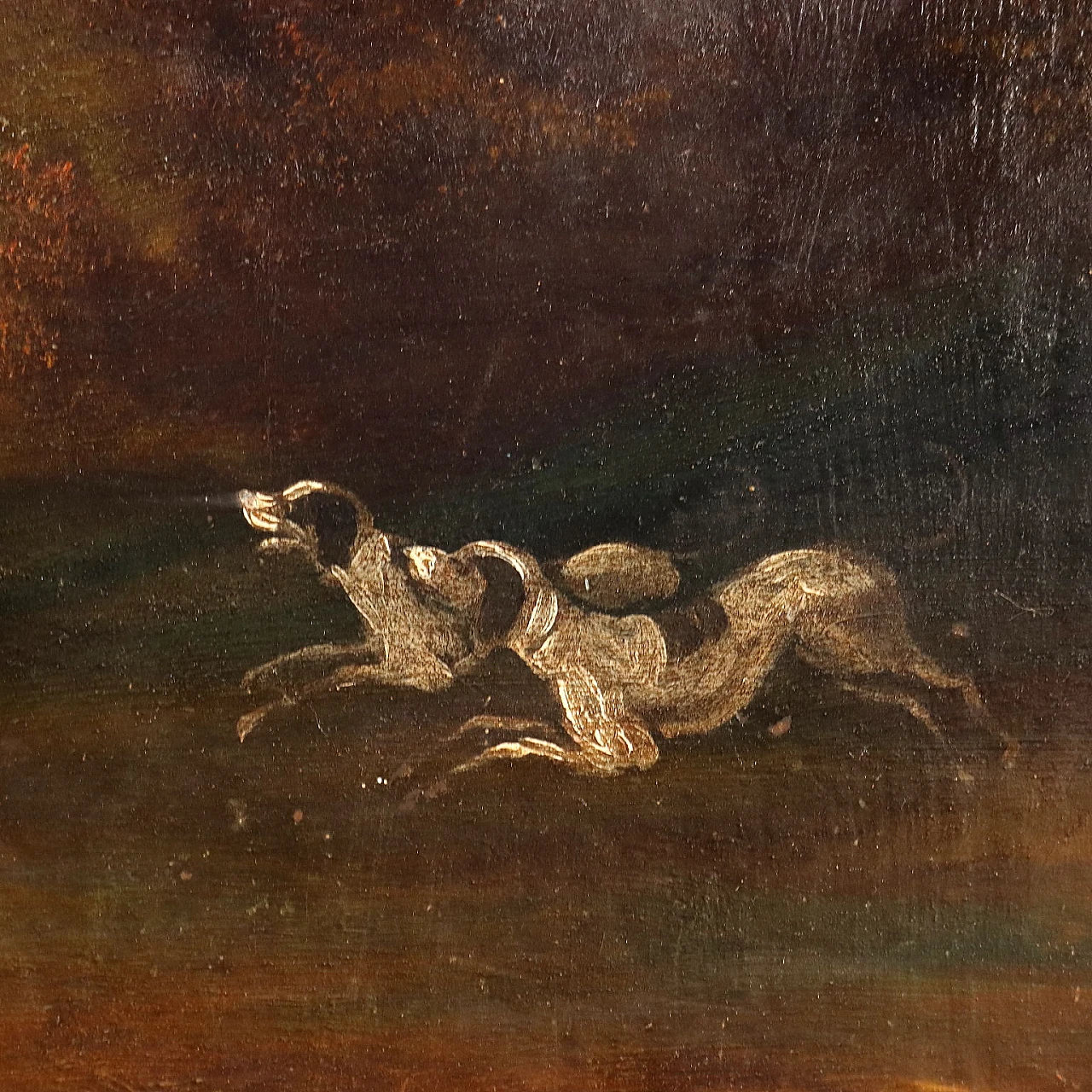 Landscape with figures, oil on hardboard, 1930s 5