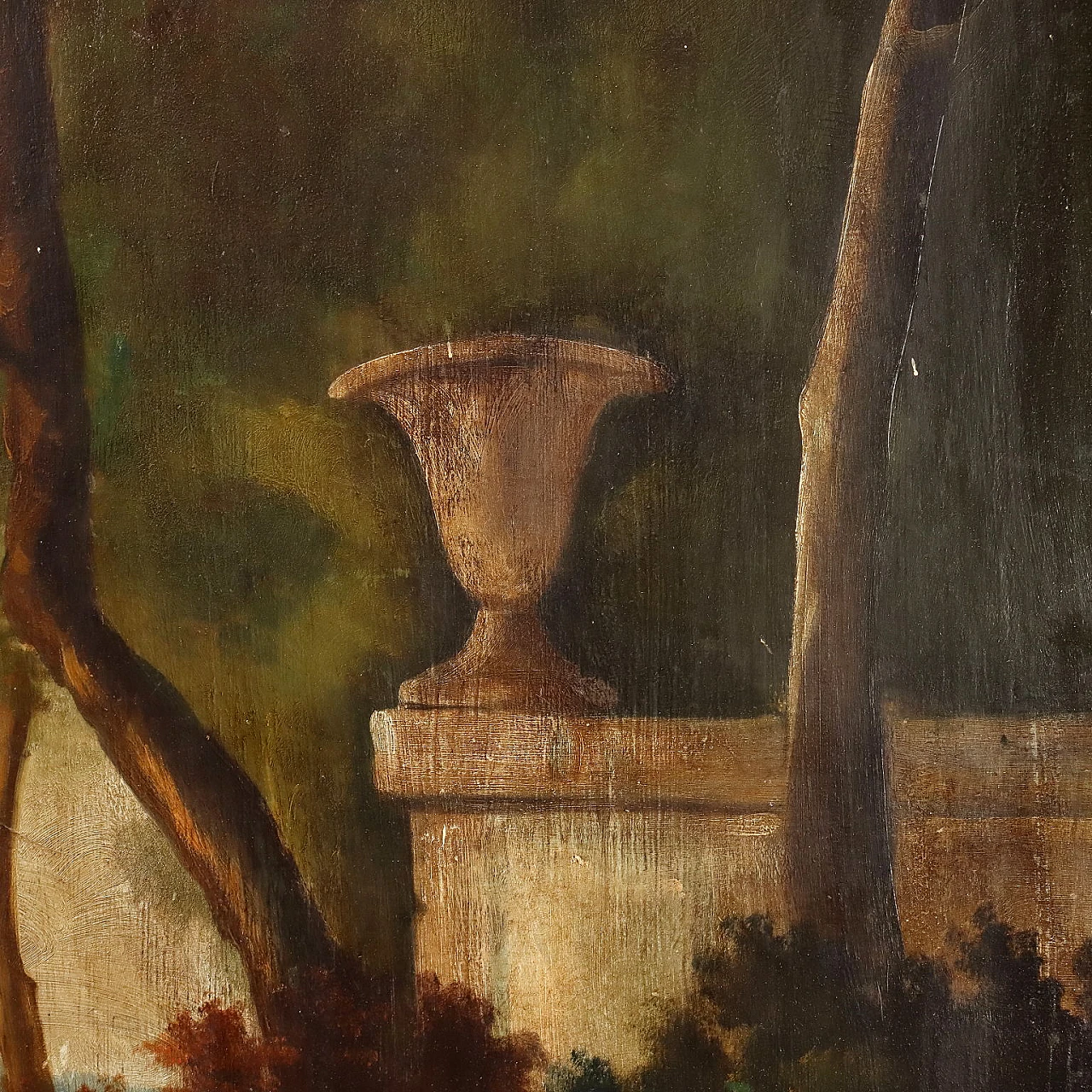 Landscape with figures, oil on hardboard, 1930s 7