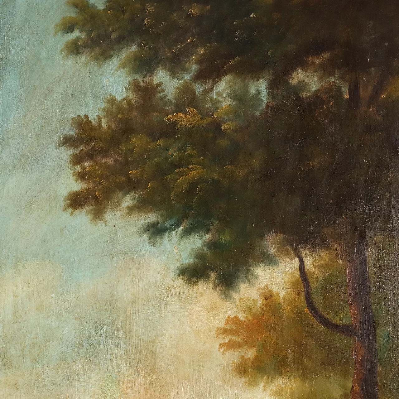 Landscape with figures, oil on hardboard, 1930s 8