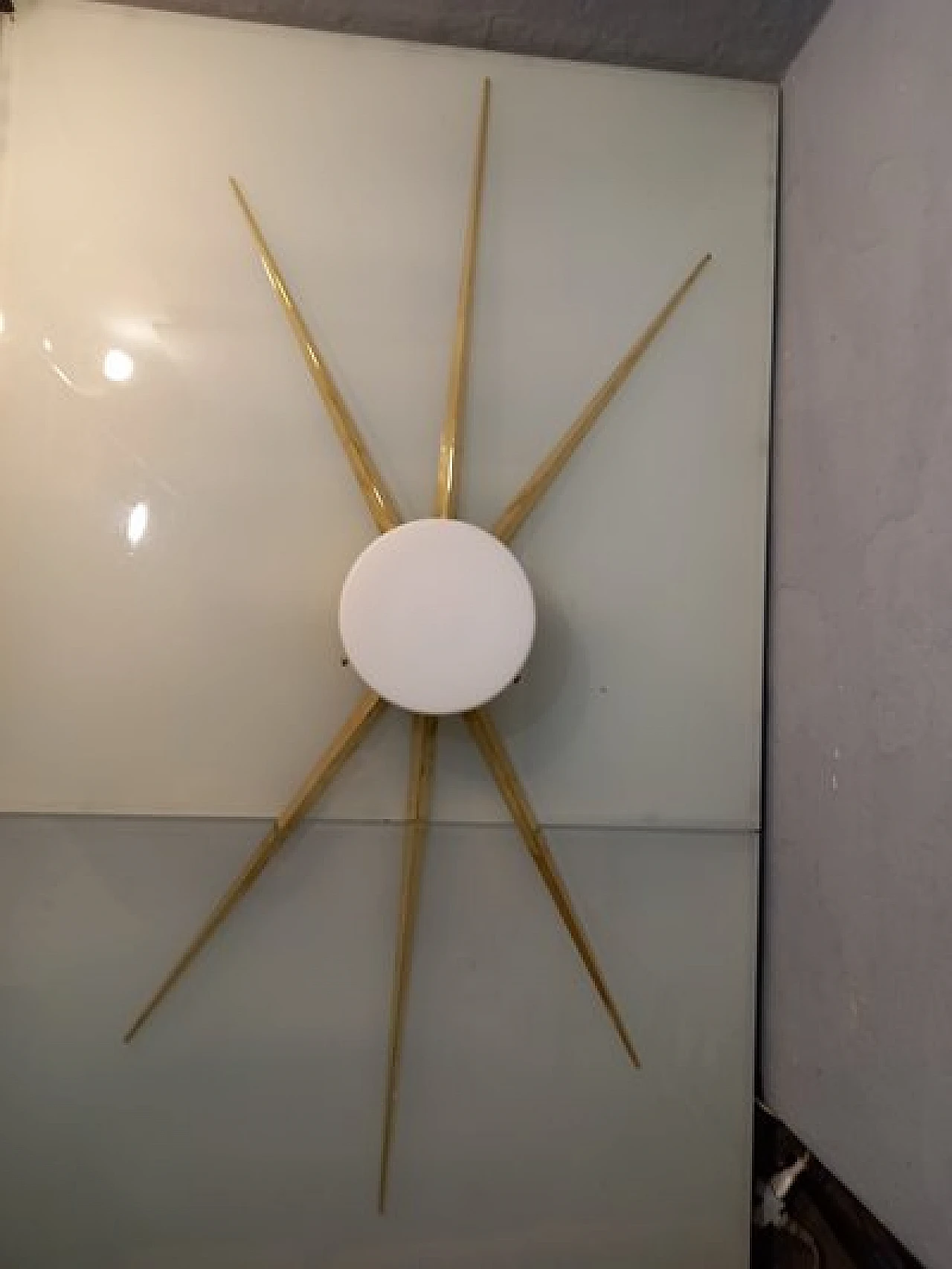 Comet wall light in polished brass and glass in Gio Ponti style, 2000s 1