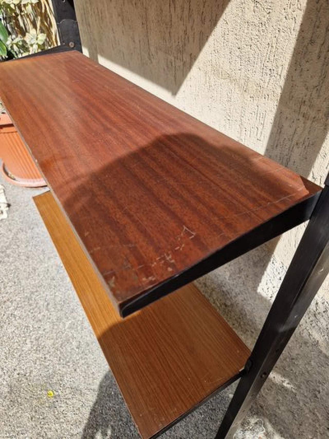 Libreria terra-cielo in legno e metallo, anni '50 7