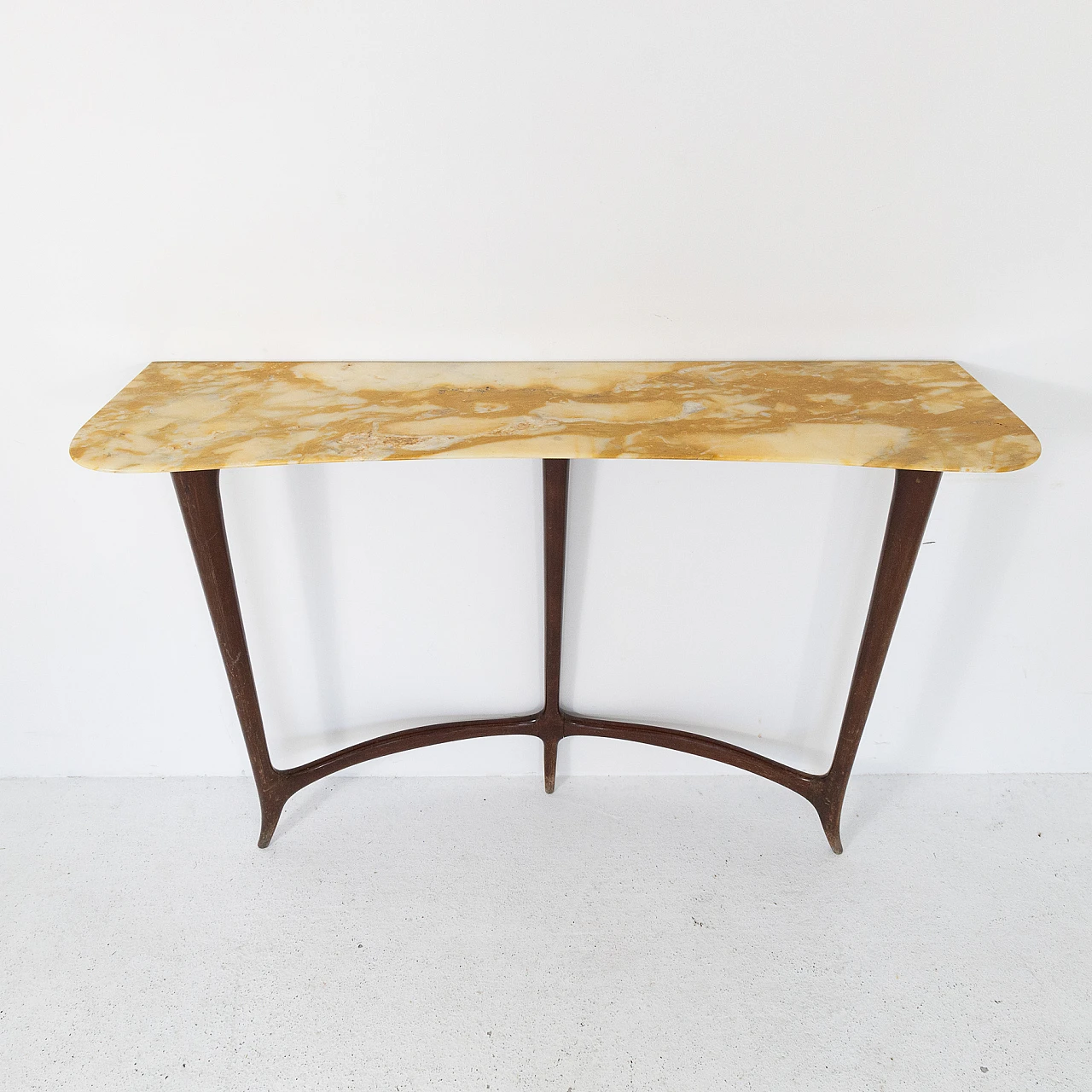 Mahogany and marble console by Ezio Minotti, 1950s 1