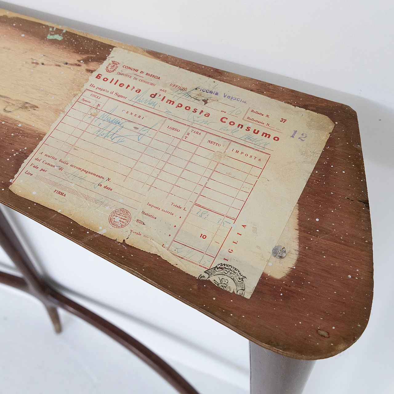 Mahogany and marble console by Ezio Minotti, 1950s 3