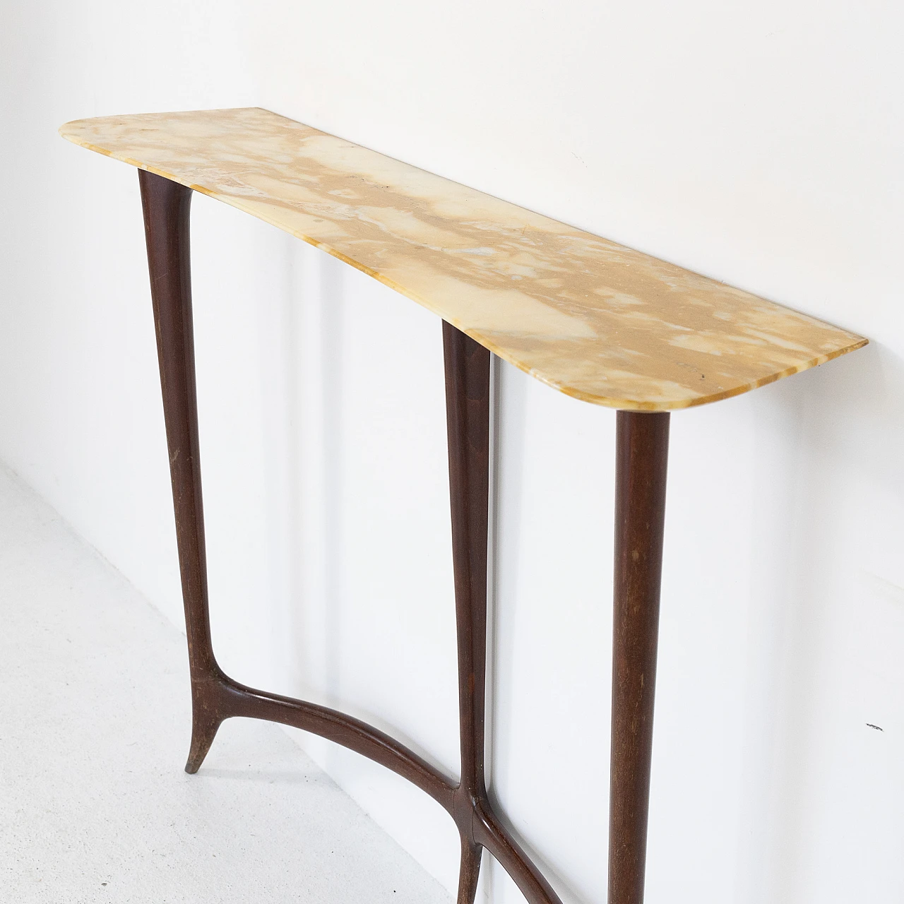 Mahogany and marble console by Ezio Minotti, 1950s 5