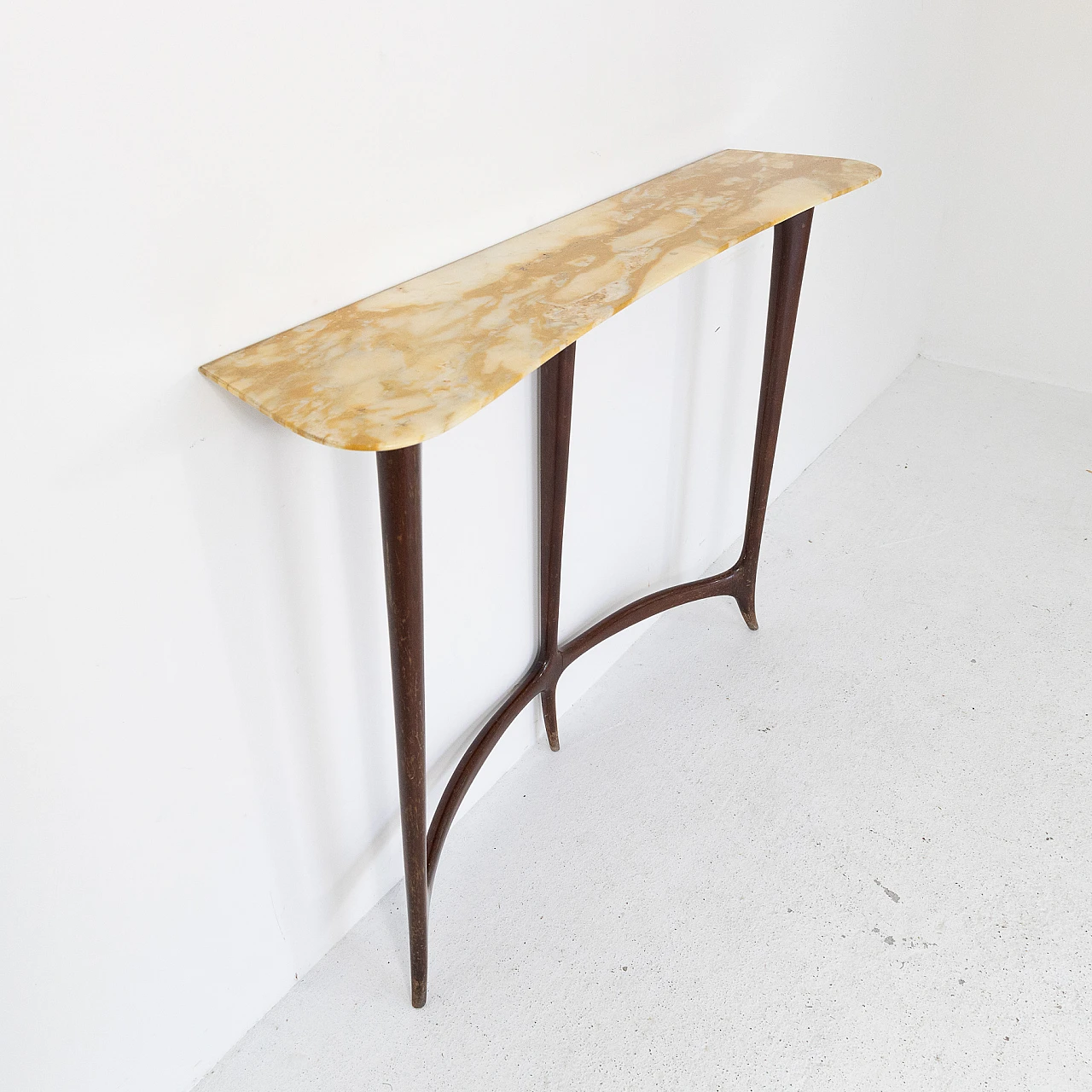 Mahogany and marble console by Ezio Minotti, 1950s 9