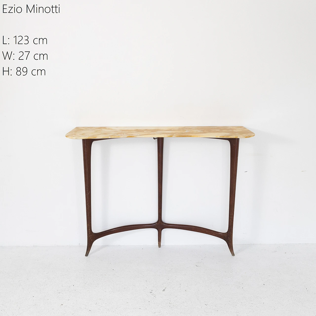 Mahogany and marble console by Ezio Minotti, 1950s 11